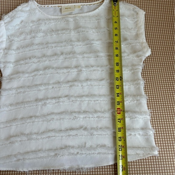 MAEVE Anthropologie Fringe ivory top. Size 0 - Picture 14 of 15